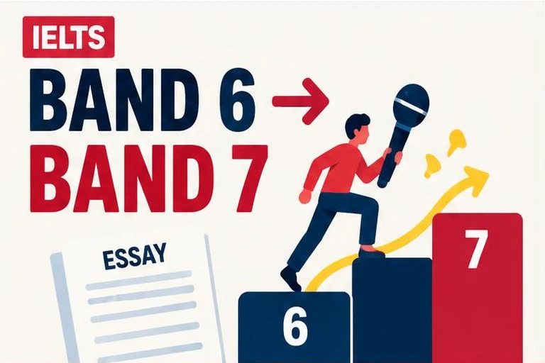 Illustrated study guide: How to improve from IELTS Band 6 to Band 7 in Writing and Speaking