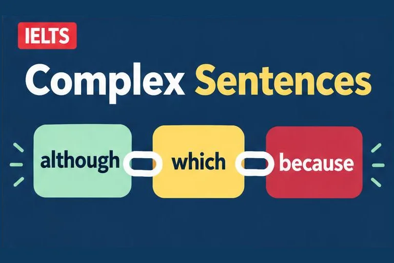 Illustrated study guide: IELTS complex sentences: examples and structures for a higher grammar score