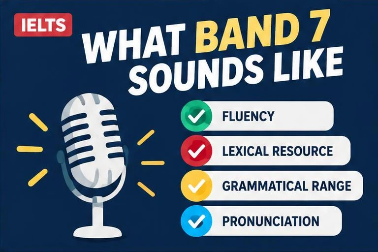 Illustrated study guide: What Examiners Look for in IELTS Speaking Band 7