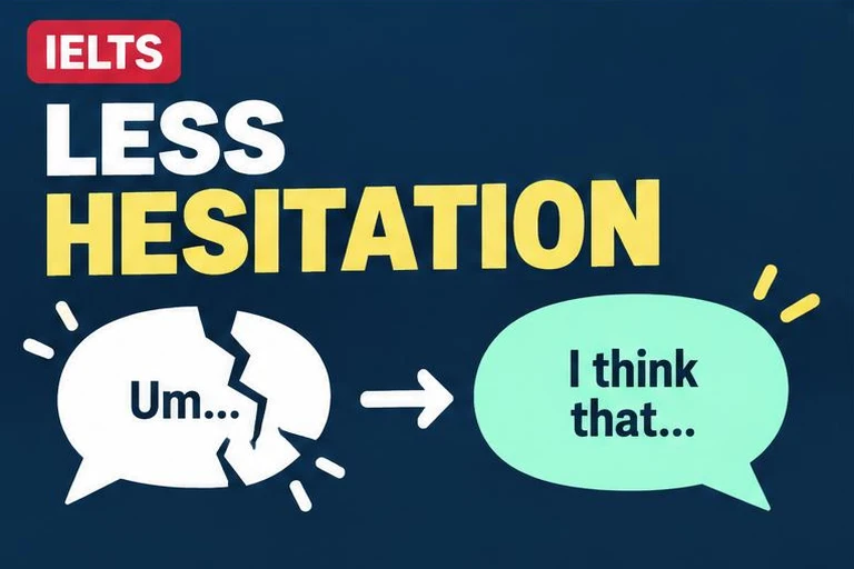 Illustrated study guide: How to Stop Hesitating in IELTS Speaking