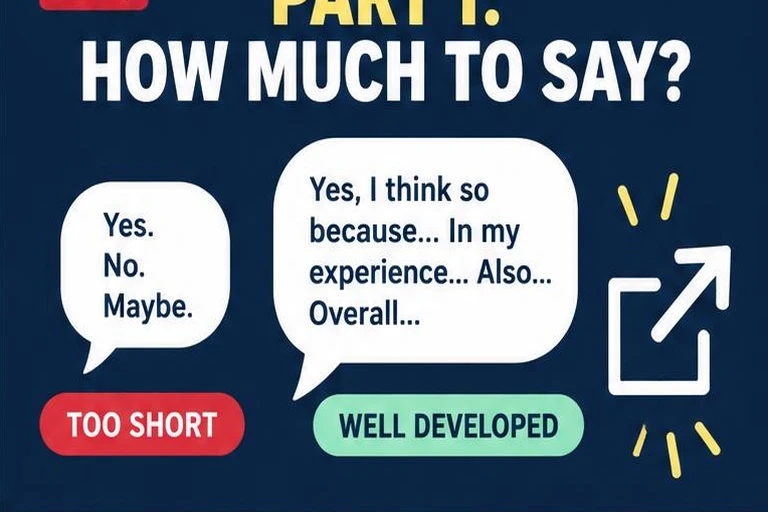 Illustrated study guide: How Long Should IELTS Speaking Part 1 Answers Be?