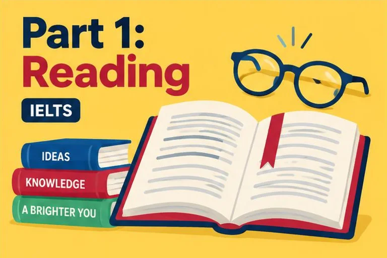 Illustrated study guide: IELTS Speaking Part 1 reading questions: sample answers about books