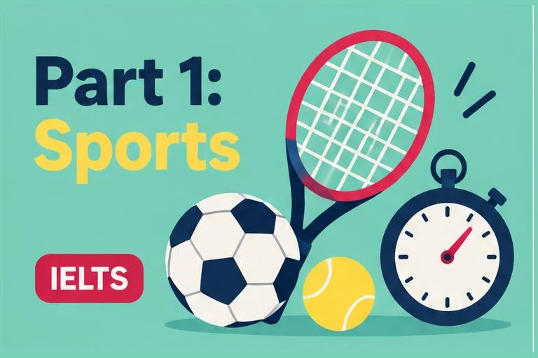 Illustrated study guide: IELTS Speaking Part 1 sports and exercise: sample answers and phrases