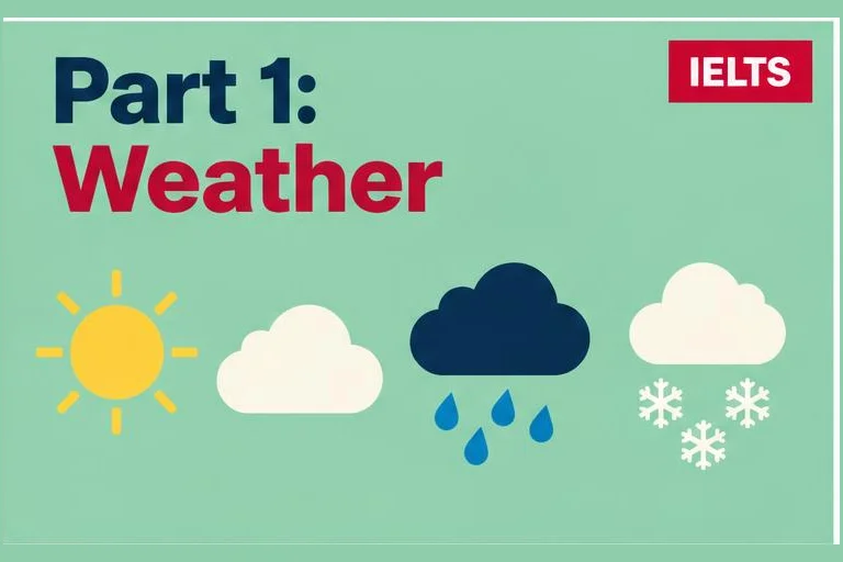 Illustrated study guide: IELTS Speaking Part 1 weather and seasons: sample answers and vocabulary
