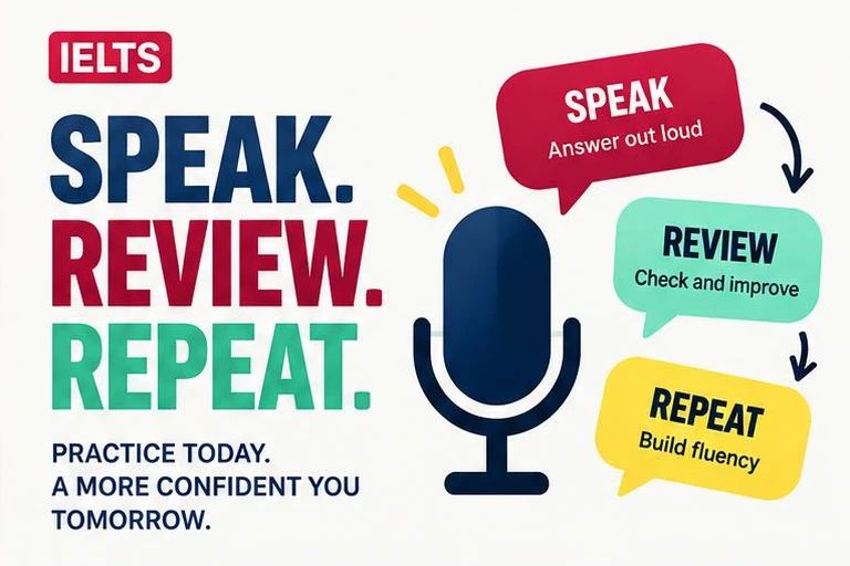 Illustrated study guide: IELTS speaking practice online with feedback: a repeatable study routine