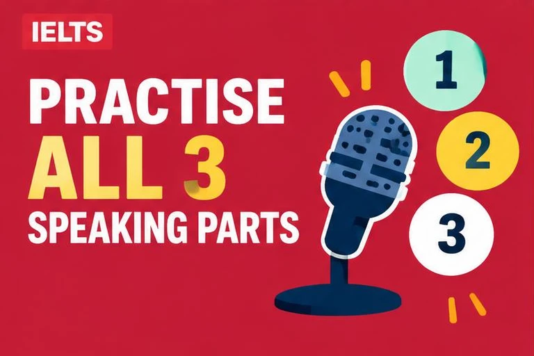 Illustrated study guide: IELTS speaking test online free: practise all three parts at home