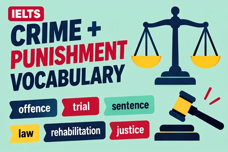 Illustrated study guide: IELTS vocabulary for crime and punishment topics