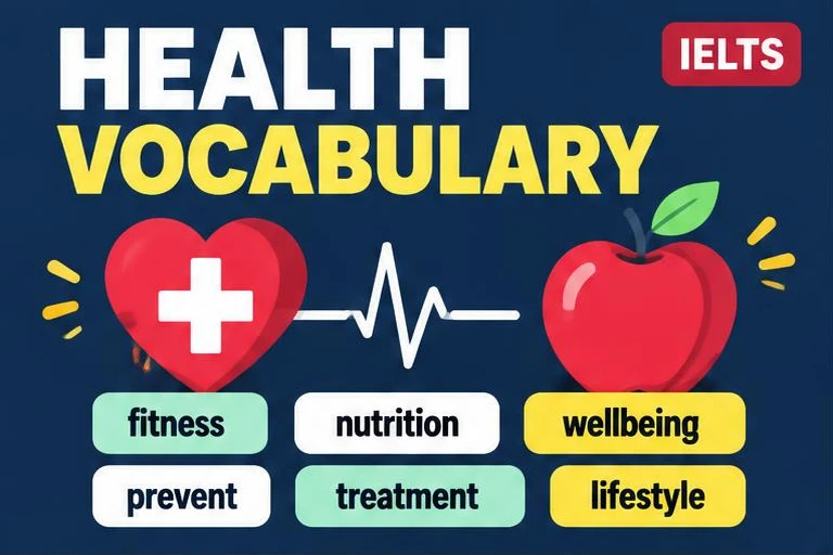 Illustrated study guide: IELTS Vocabulary for the Health Topic: Collocations You Can Rely On