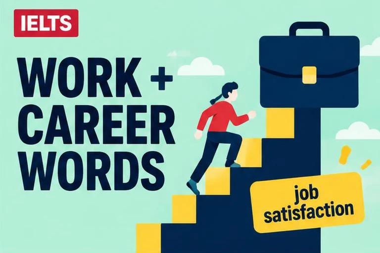 Illustrated study guide: IELTS vocabulary for work and careers: collocations and example sentences