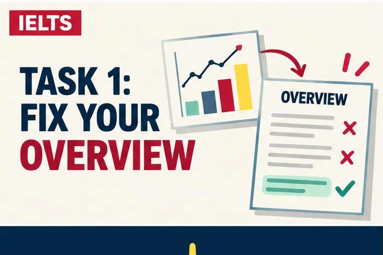 Illustrated study guide: IELTS Writing Task 1 overview: 7 common mistakes and how to fix them