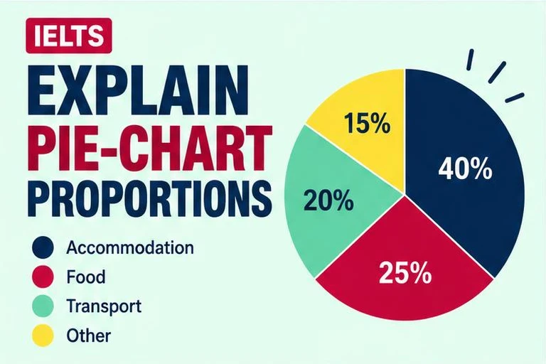 Illustrated study guide: IELTS Writing Task 1 pie chart: how to compare proportions