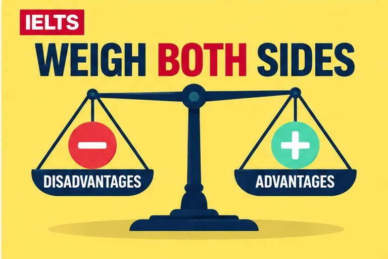 Illustrated study guide: IELTS Advantages and Disadvantages Essay: Tips and Structure