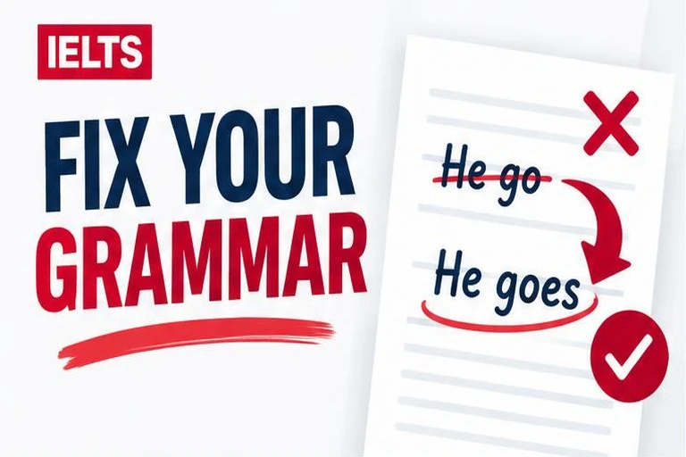 Illustrated study guide: IELTS Writing Task 2: Common Grammar Mistakes That Cap Your Score