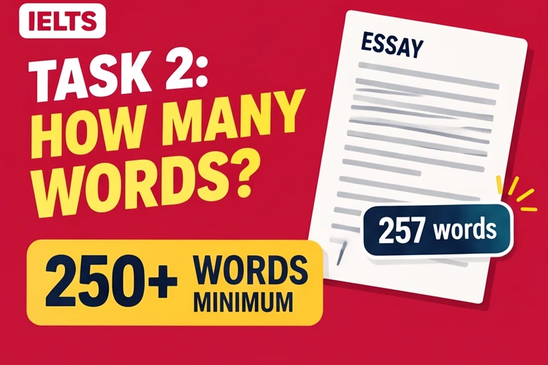 Illustrated study guide: IELTS Writing Task 2: how many words should you write?