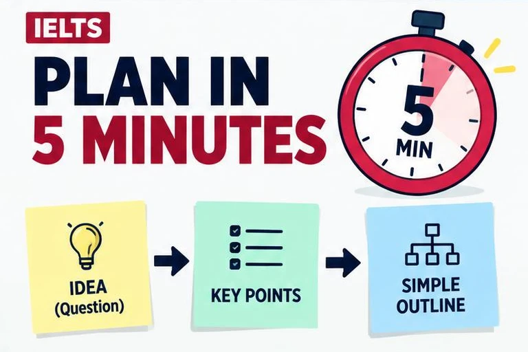 Illustrated study guide: How to plan an IELTS Task 2 essay in 5 minutes