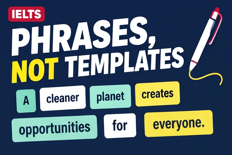 Illustrated study guide: IELTS Writing Task 2 useful phrases that sound natural